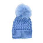 Moncler // Women's Fur Pom-Pom Beanie // Blue