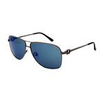 Men's SF170-033 Aviator Sunglasses // Gunmetal + Blue Mirror