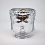Supernova // Glass Buddha Head Candle // Pure Silver