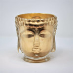 Croesus // Gold Glass Buddha Candle // 24K Gold