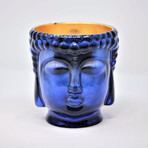 Caesonia // Sapphire Blue Buddha Candle // 24K Gold