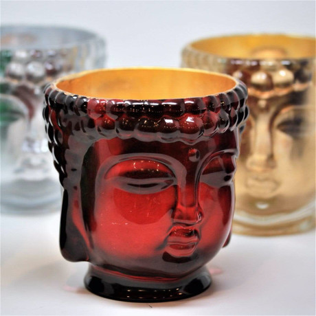 Elizabeth II // Ruby Red Buddha Candle // 24K Gold