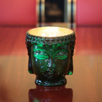 Cleopatra // Emerald Green Buddha Candle // 24K Gold