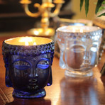 Caesonia // Sapphire Blue Buddha Candle // 24K Gold