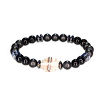 Dell Arte // Lucky Southern Cross + 925 Sterling Silver Beads Bracelet // Black + Silver