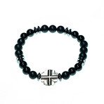 Dell Arte // Lucky Southern Cross + 925 Sterling Silver Beads Bracelet // Black + Silver