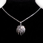 Dell Arte // 925 Sterling Silver Bear Claw Pendant + Chain // Silver