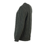Merino Aran Sweater // Army Green (Small)