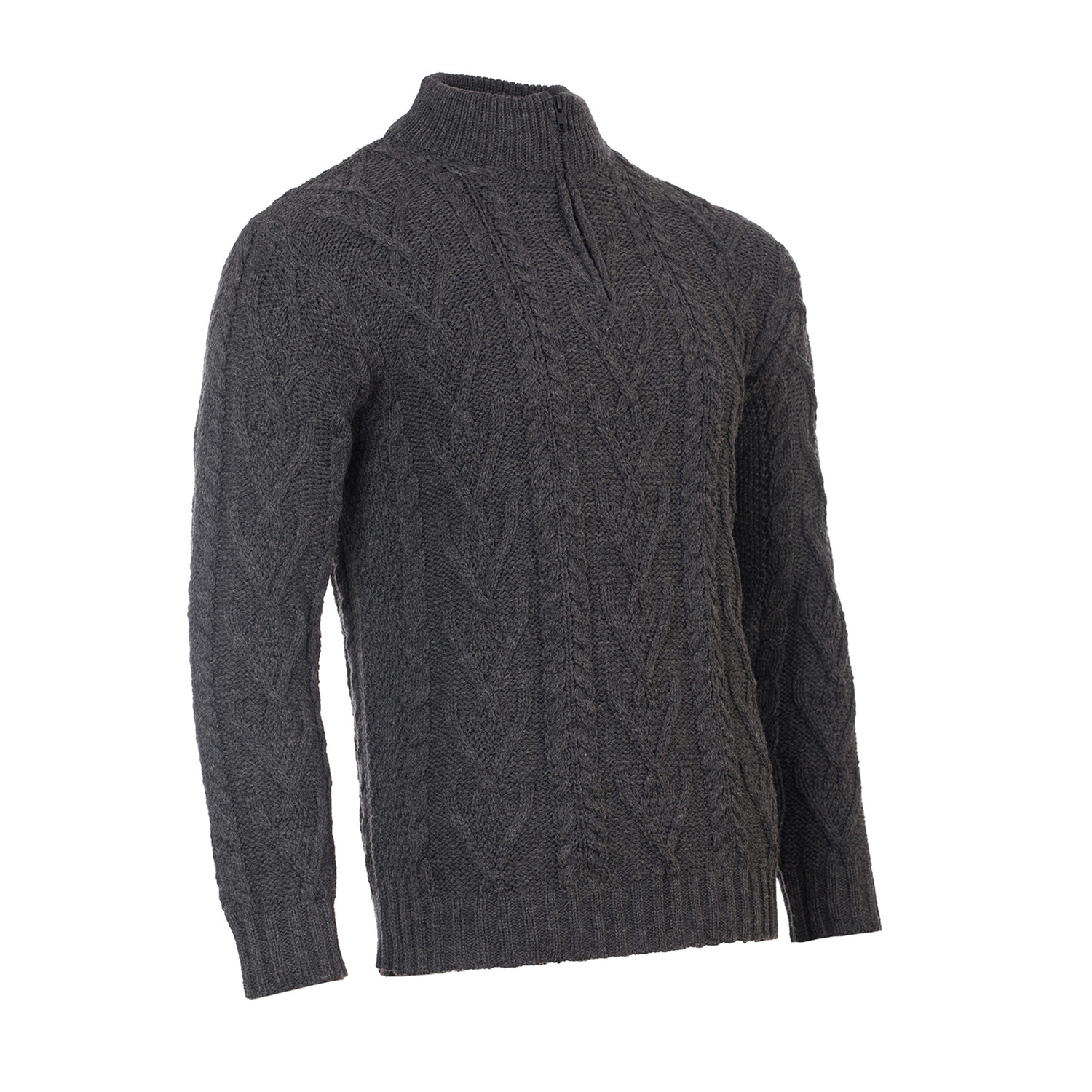 Zip Neck Fisherman Sweater // Charcoal (Small) - SAOL PERMANENT STORE ...