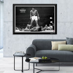 Muhammad Ali Vs Sonny Liston // First Round KO // Framed Facsimile Signature Canvas
