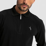 Baron Long-Sleeve Polo // Black (XL)
