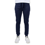 French Terry Slim Fit Zipper Pocket Joggers // Navy (S)