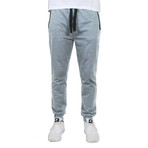 French Terry Slim Fit Zipper Pocket Joggers // Heather Gray (XL)