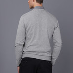 Solid V-Neck Pullover // Gray Melange (S)