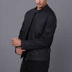 Jeremiah Leather Jacket // Navy Tafta (S)