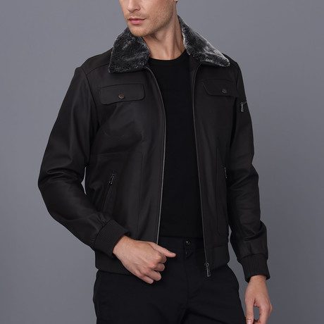 Cameron Leather Jacket // Brown Tafta (S)