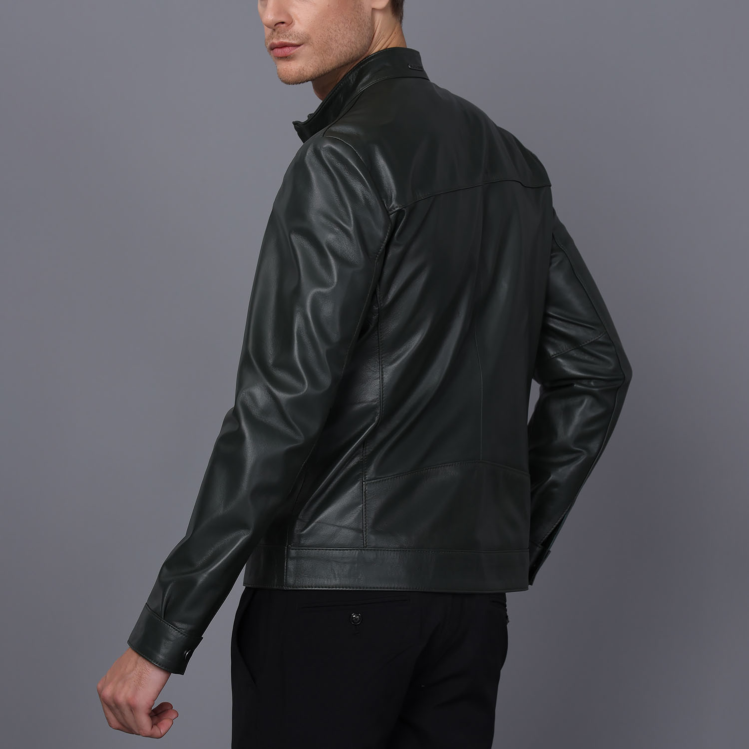 Andrew Leather Jacket // Green (S) - Basics&More PERMANENT STORE ...