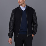 Levy Leather Jacket // Navy (XL)