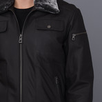 Faux Fur Flight Jacket // Matte Brown (XL)