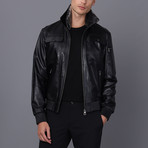 Faux Fur Flight Jacket // Black (XL)