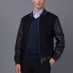 Levy Leather Jacket // Navy (S)