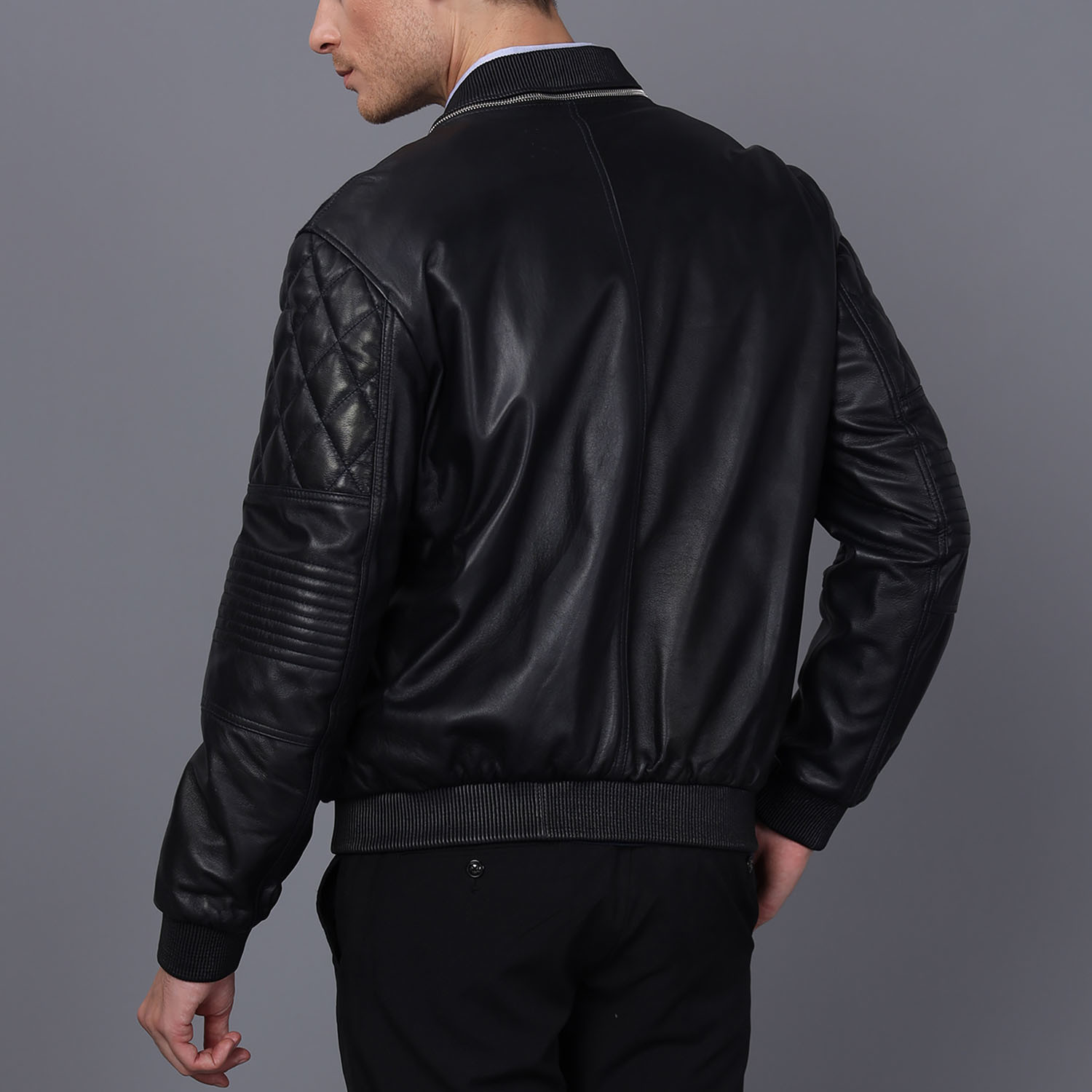 Levy Leather Jacket // Navy (S) - Basics&More PERMANENT STORE - Touch ...