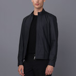Mateo Leather Jacket // Navy (L)