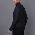 Mateo Leather Jacket // Navy (M)