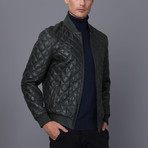 Isaac Leather Jacket // Green (3XL)