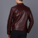 Grayson Leather Jacket // Damson (3XL)