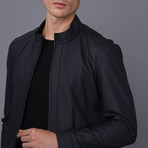 Mateo Leather Jacket // Navy (M)