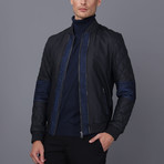 Julian Leather Jacket // Navy (3XL)