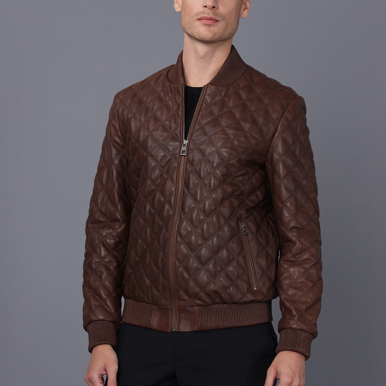 Diamond Quilted Jacket // Chestnut (2XL) - Basics&More - Touch of Modern
