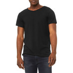 Ultra Soft Sueded Raw Hem T-Shirts // Black (M)