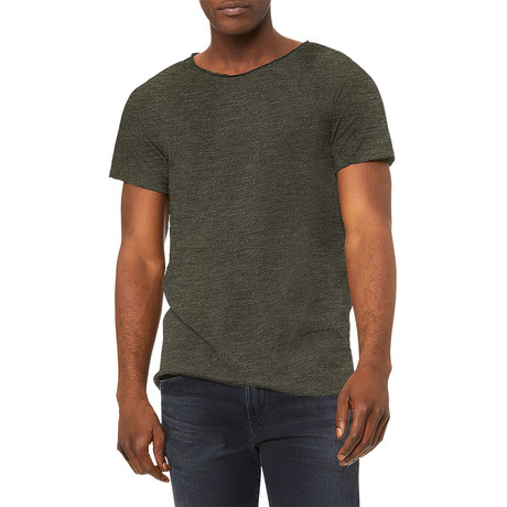 Ultra Soft Sueded Raw Hem T-Shirts // Military Green (S)