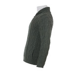 Shawl Collar Single Button Sweater // Army Green (Small)
