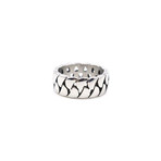 Curb Link Chain Ring // White (Size 7)