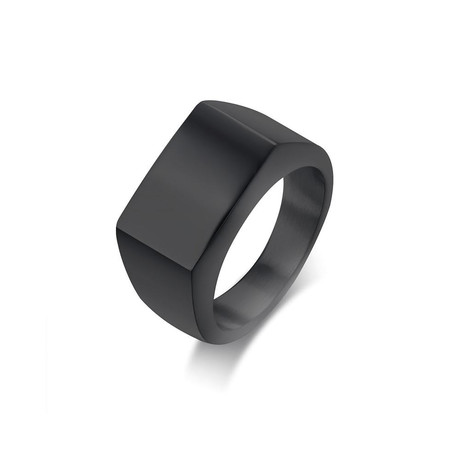 Rectangular Signet Ring // Black (Size 7)