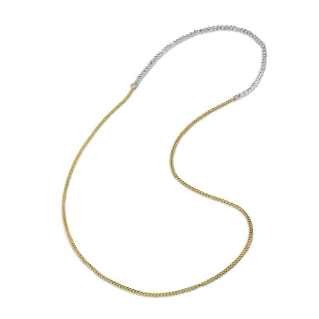Two-Tone Curb Chain Necklace // Gold + White
