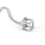 Stainless Steel Cube Necklace // White