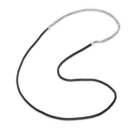 Two-Tone Curb Chain Necklace // Black + White