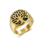 Tiny Tree of Life Signet Ring // Yellow (Size 7)
