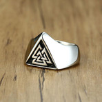 Triangle Viking Signet Ring // White (Size 7)