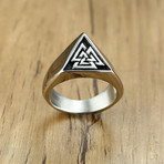 Triangle Viking Signet Ring // White (Size 7)
