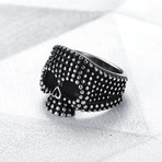 Dotted Skull Ring // White (Size 7)