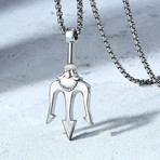 Fork Pendant Necklace // White