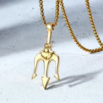 Fork Pendant Necklace // Yellow