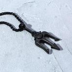 Fork Pendant Necklace // Black