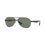 Unisex Aviator Polarized Sunglasses // Black + Green