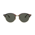 Unisex Round Clubmaster Sunglasses // Tortoise Gold + Gray